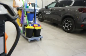 Limpiando concesionario